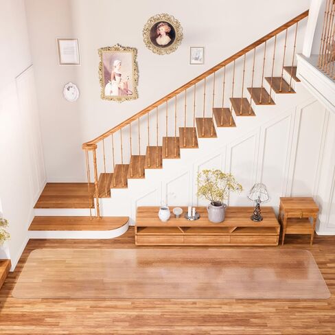 Clear Runner Rug 3'x10' for Hallway – Non Slip Waterproof Vinyl Carpet Protector, Plastic Floor Mat Runner for Kitchen, Entryway, Laundry, Indoor Outdoor High Traffic Areas in Saudi Arabia