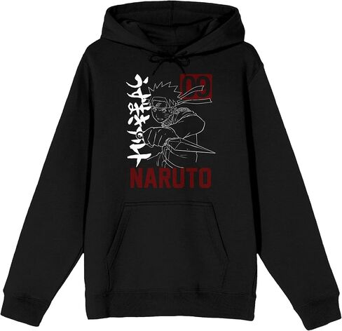 Bioworld Men's Black Packaged Shirt, Naruto with Kunai Kanji Sweatshirt in Kuwait
