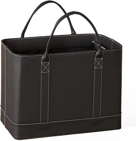 MSR Imports Chic Faux Leather File Organizer Tote Bag with Carrying Handles - White in Saudi Arabia