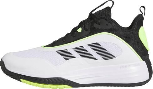 كرة سلة Adidas Own The Game 3.0 للرجال، أبيض/أسود/ليموني شفاف، 9.5 in Kuwait