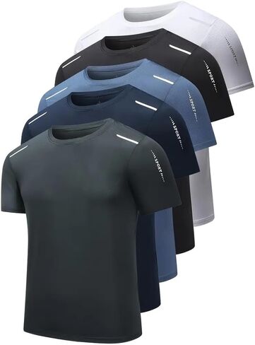 Quick Dry Ice Silk Athletic T-Shirts for Men, Athletic Short Sleeve Moisture Wicking Tee for Running,Training, 1 Piece in Saudi Arabia