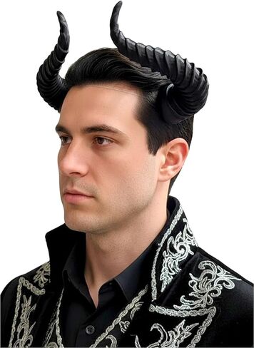 Devil Horns Headband - Lightweight Invisible Elastic Headpiece for Cosplay & Halloween, Dragon Ram Demon Costume Accessory & Headpiece in Saudi Arabia