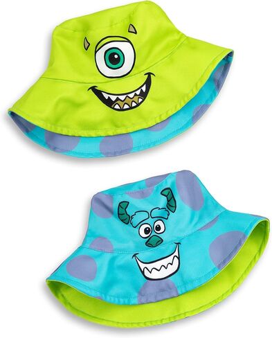 Disney Monsters Inc Reversible Bucket Hat | Green Mike Wazowski & Blue Sulley | Unisex Lightweight Hat in Saudi Arabia