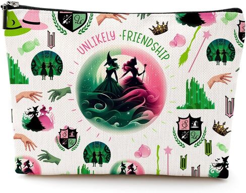 Witch Merch Makeup Bag Broadway Musical Cosmetic Bag Witch Gifts for Girls Women Elphaba And Glinda Fans Movie Lovers Witch Merchandise Unlikely Friendships in Saudi Arabia