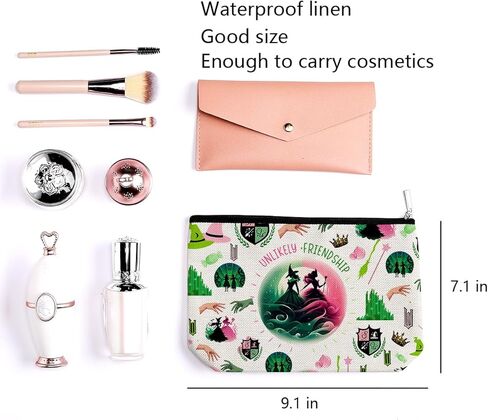 Witch Merch Makeup Bag Broadway Musical Cosmetic Bag Witch Gifts for Girls Women Elphaba And Glinda Fans Movie Lovers Witch Merchandise Unlikely Friendships in Saudi Arabia