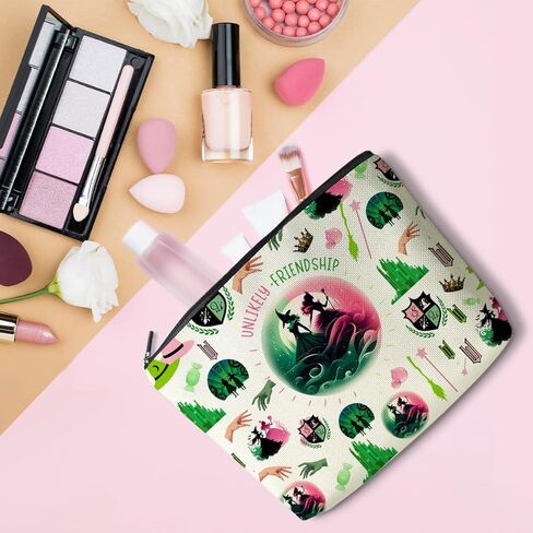 Witch Merch Makeup Bag Broadway Musical Cosmetic Bag Witch Gifts for Girls Women Elphaba And Glinda Fans Movie Lovers Witch Merchandise Unlikely Friendships in Saudi Arabia
