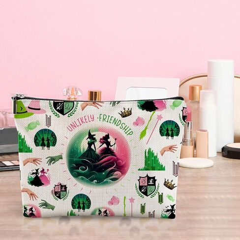 Witch Merch Makeup Bag Broadway Musical Cosmetic Bag Witch Gifts for Girls Women Elphaba And Glinda Fans Movie Lovers Witch Merchandise Unlikely Friendships in Saudi Arabia