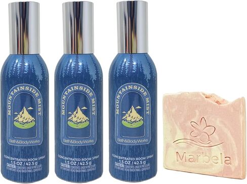 Bath & Body Works Mountainside Mist 3 Pack Room Spray Bundle with a Himalayan Salts Springs Sample Soap in Saudi Arabia