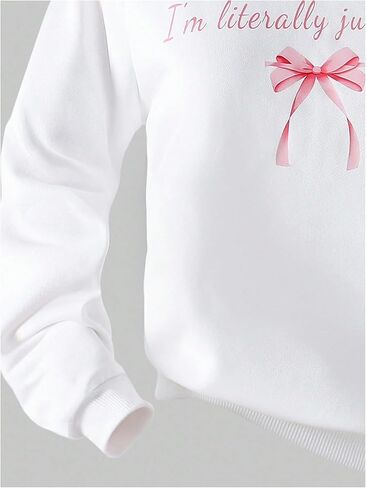 SOLY HUX Girl's 2 Piece Outfits Fall Tracksuits Bow Graphic Crewneck Sweatshirts Wide Leg Baggy Sweatpants in Saudi Arabia