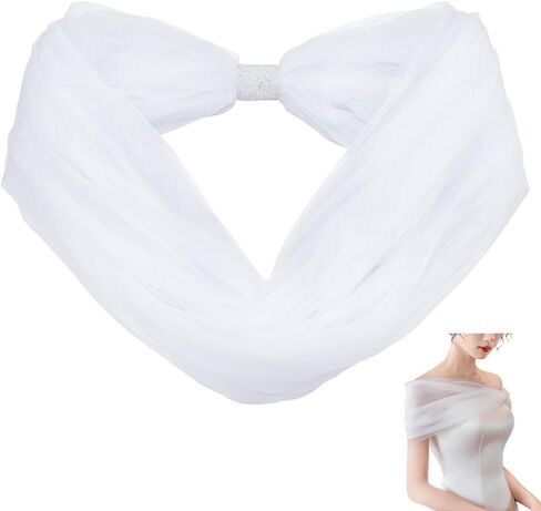NBEADS Bridal Mesh Shawl, Wedding Shoulder Wrap Shawl Tulle Veil Wrap with Rhinestone for Costume Prom Bride in Saudi Arabia