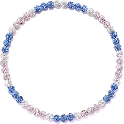 Baseball Beaded Cross Necklace for Men Women, 18"/20"/22" Ice Necklace Bling Drip Bead Chains Necklaces for Boys Diamond Rhinestone Discoball for Baseball Team Lovers in Saudi Arabia