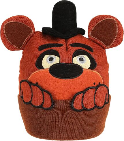 Five Nights at Freddy’s Freddy Peekaboo Hands Brown Knit Beanie in Kuwait