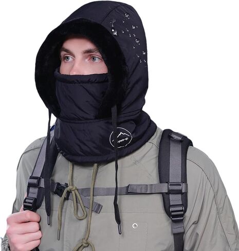 Huamulan Woment Winter قطعة واحدة من القبعة Balaclavas القبعة الصارار هوديي هوديي وجه درع دافئ قبعات الثلج التزلج على الجليد البارد in Kuwait