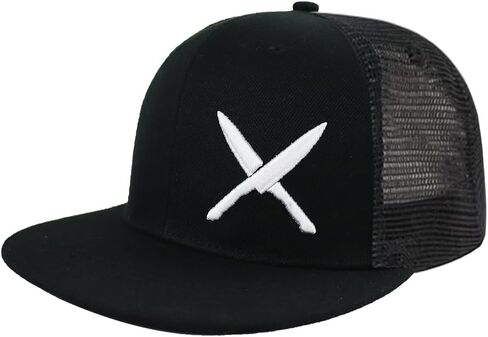 Funny Chef Hats, Snapback Flat Bill Dad Hat for Men, Adjustable Cotton Embroidered Knives Kitchen Women Baseball Caps in Saudi Arabia