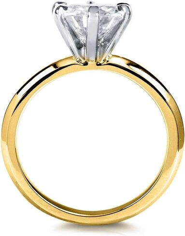 Kobelli Classic Solitaire Round Brilliant Moissanite Engagement Ring 2 Carats 14k Yellow Gold, 7 in Saudi Arabia