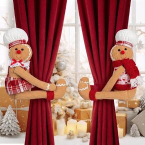 2 حزمة ستارة عيد الميلاد مشبك دمية سانتا ثلج كلوز رباط للستائر عقد الظهر السحابة لنافذة عطلة فندق ديكور غرفة المنزل in Kuwait