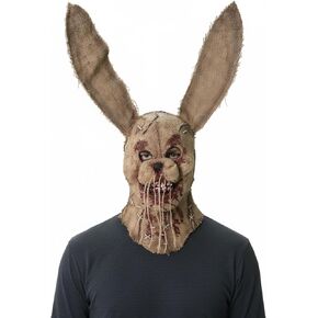 Scary Bunny Scarecrow Mask Burlap Sack Realistic Latex Rabbit Horror Devil Killer Mask Robber for Adult Halloween Cosplay Party in Kuwait