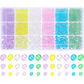 Kigeli 1350 Pcs Thanksgiving Beads Thanksgiving Crystal Beads for Jewelry Making AB Beads Bulk Faceted Glass Beads for DIY Thanksgiving Necklace Wristband Earring (Brown, Orange, Yellow, 4/6/8 Mm) in Kuwait