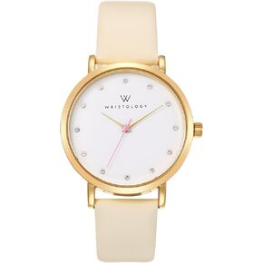 ساعة يد نسائية بسوار سهل التغيير بمقاسين كريستال للنساء - حزام قابل للتبديل - كبير سهل القراءة باليد الثانية للرجال والممرضات والمعلمين in Kuwait