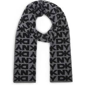 DKNY womens Chenille Logo Reversible Jacquard Knit Scarf in Saudi Arabia