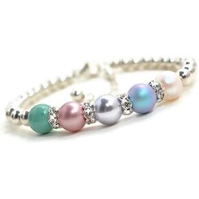 أساور جوهرة الفضة الاسترليني للنساء أمي اللؤلؤ جوهرة عيد الأم هدية عيد الميلاد لسوار الجدة المجوهرات مع أحجار الميلاد الجدة نانا مخصصة in Kuwait