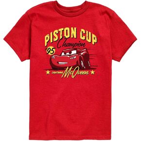 تي شيرت قطني بأكمام قصيرة للأطفال والأولاد والبنات من ديزني للجنسين - سيارات رسمية Lightning McQueen Piston Cup in Kuwait