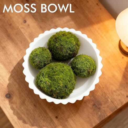 وعاء فواكه مزخرف من الخرسانة البيضاء مقاس 11 بوصة مع قاعدة خشبية - وعاء ديكور حديث ووعاء مفاتيح لطاولة الطعام وطاولة القهوة وديكور المطبخ والمنزل in Kuwait