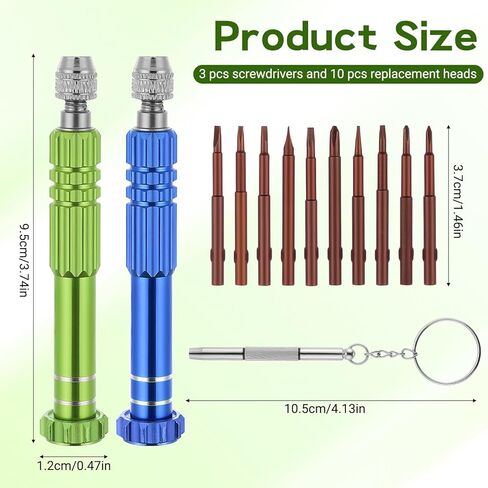 طقم إصلاح النظارات 13 في 1 مفك براغي النظارات الدقيقة طقم إصلاح البراغي مع 10 أطراف مفك للزجاج والنظارات الشمسية والساعة والهاتف والكمبيوتر المحمول والمجوهرات والإلكترونيات in Kuwait