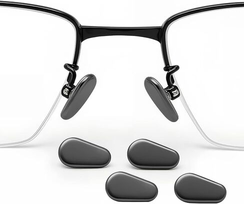2 Pairs of Anti Slip Metal Titanium Screw Eyeglass Nose Pads, Including a 3 in 1 Screwdriver and Screw Repair Kit, Suitable for Frame Glasses, Sunglasses, Business Series (Titanium Silver) in Saudi Arabia