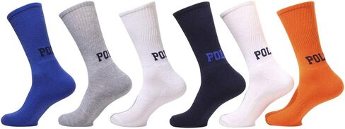 Polo Ralph Lauren Men Men 6 عبوات Polo Sport Crew Socks 10-13 (الفحم) in Kuwait