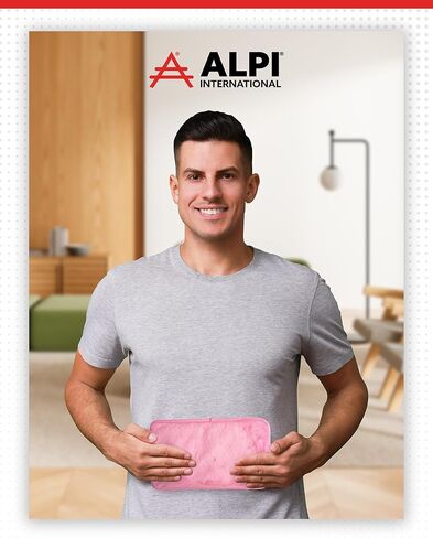 حزمة ثلج من الجل المستطيل من Alpi - عبوتان من عبوات الثلج القابلة لإعادة الاستخدام مع خرز للعلاج الساخن والبارد - ناعمة ومريحة من القطيفة لآلام العضلات والاسترخاء (وردي) in Kuwait