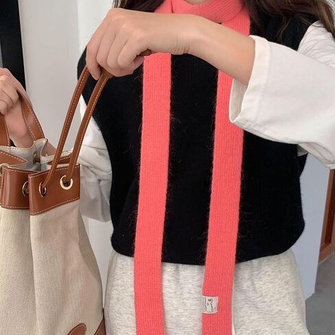 1pack Narrow Scarf Long Knitted Thin Scarf Autumn Warm Scarf Decoration Scarf Fashion Accessory in Saudi Arabia