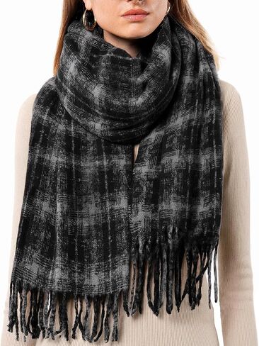 FURTALK Winter Warm Plaid Scarf for Women Shawl Wraps with Tassel, Fashion Oversized Scarves in Saudi Arabia
