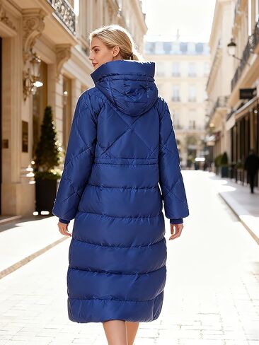 Women's Winter Full Length Duck Down Coat,Plus Size Long Puffer Jacket Parka for Ladies,Hooded,Thickened in Saudi Arabia