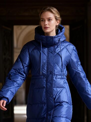 Women's Winter Full Length Duck Down Coat,Plus Size Long Puffer Jacket Parka for Ladies,Hooded,Thickened in Saudi Arabia
