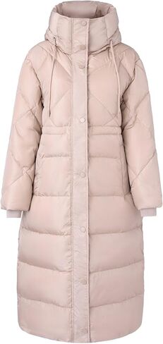 Women's Winter Full Length Duck Down Coat,Plus Size Long Puffer Jacket Parka for Ladies,Hooded,Thickened in Saudi Arabia