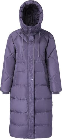 Women's Winter Full Length Duck Down Coat,Plus Size Long Puffer Jacket Parka for Ladies,Hooded,Thickened in Saudi Arabia