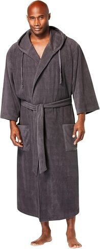 KingSize Men's Big & Tall Hooded Microfleece Maxi Robe With Front Pockets in Saudi Arabia