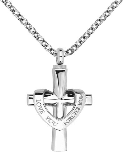 Cross Urn Necklaces for Ashes Religious Cremation Crucifix Keepsake Memorial Locket Pendant Necklace in Saudi Arabia