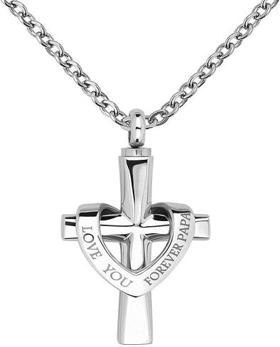 Cross Urn Necklaces for Ashes Religious Cremation Crucifix Keepsake Memorial Locket Pendant Necklace in Saudi Arabia
