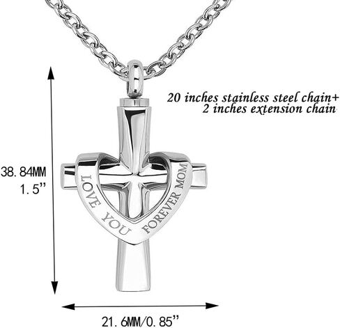 Cross Urn Necklaces for Ashes Religious Cremation Crucifix Keepsake Memorial Locket Pendant Necklace in Saudi Arabia