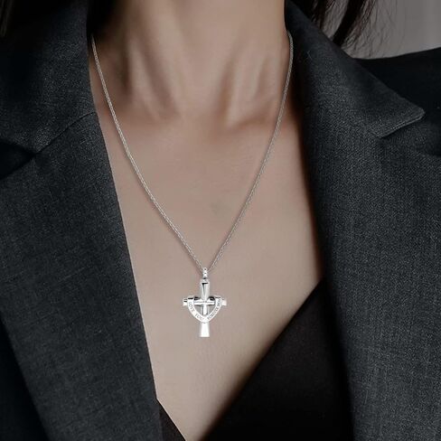 Cross Urn Necklaces for Ashes Religious Cremation Crucifix Keepsake Memorial Locket Pendant Necklace in Saudi Arabia