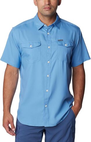 Columbia Men's Big & Tall Utilizer II Solid Short Sleeve Shirt, ICY Morn, 5X B&T in Kuwait