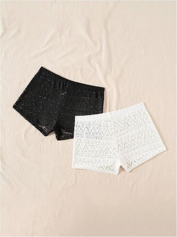 Women's Bathing Suit Cover Up Beach Shorts Hollow Out Crochet Coverups Beach Shorts 2 Pack Swimwear in Saudi Arabia