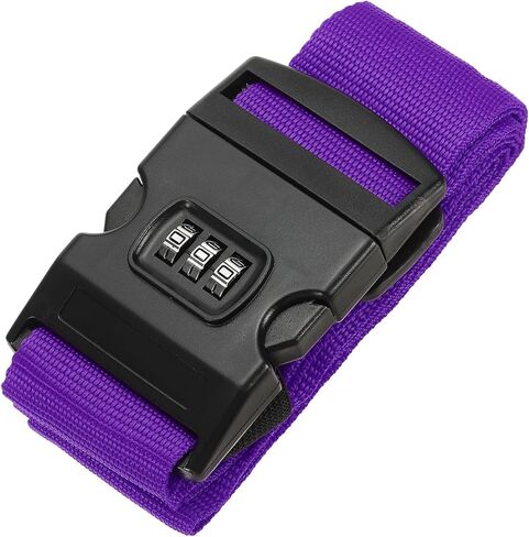 Luggage Straps, Suitcase Straps Adjustable Luggage Belts Strap with Combination Lock TSA Approved for Luggage Suitcases Travel, Purple in Saudi Arabia