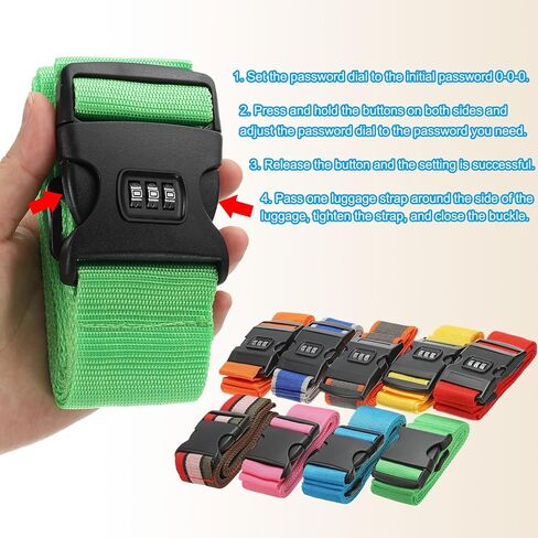 Luggage Straps, Suitcase Straps Adjustable Luggage Belts Strap with Combination Lock TSA Approved for Luggage Suitcases Travel, Purple in Saudi Arabia
