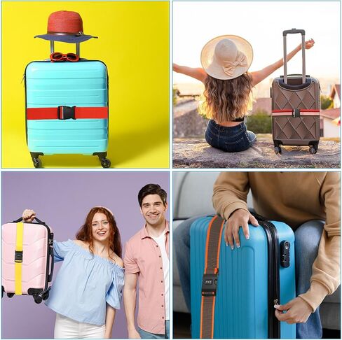 Luggage Straps, Suitcase Straps Adjustable Luggage Belts Strap with Combination Lock TSA Approved for Luggage Suitcases Travel, Purple in Saudi Arabia
