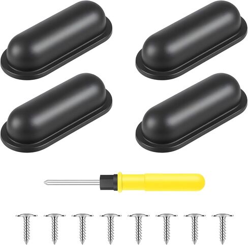 4 PCS Luggage Replacement Parts Plastic Luggage Stand Feet Stud with Self-Tapping Screws Suitcase Bottom Side Accessories, Black 2.24 × 0.94 × 0.6 Inch in Saudi Arabia