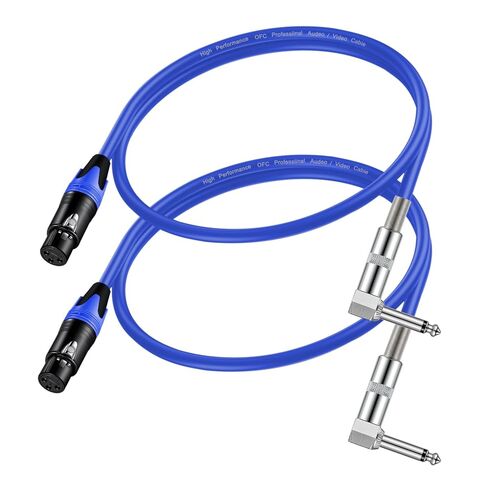 XLR أنثى إلى 1/4 TS الزاوية اليمنى، 1/4 TS الزاوية اليمنى إلى كابل ميكروفون أنثى XLR، لخلاط الميكروفون، الآلات (2PACK / 3.3 FT) in Saudi Arabia