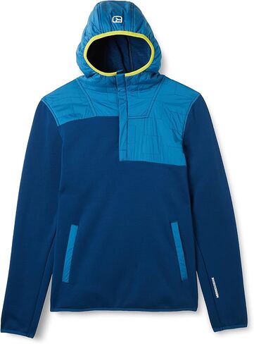 Ortovox Men’s Fleece Plus Anorak, High-Performance Merino Wool Pull-Over Hooded Jacket, Freeride, Mountaineering & Ski Tours in Saudi Arabia